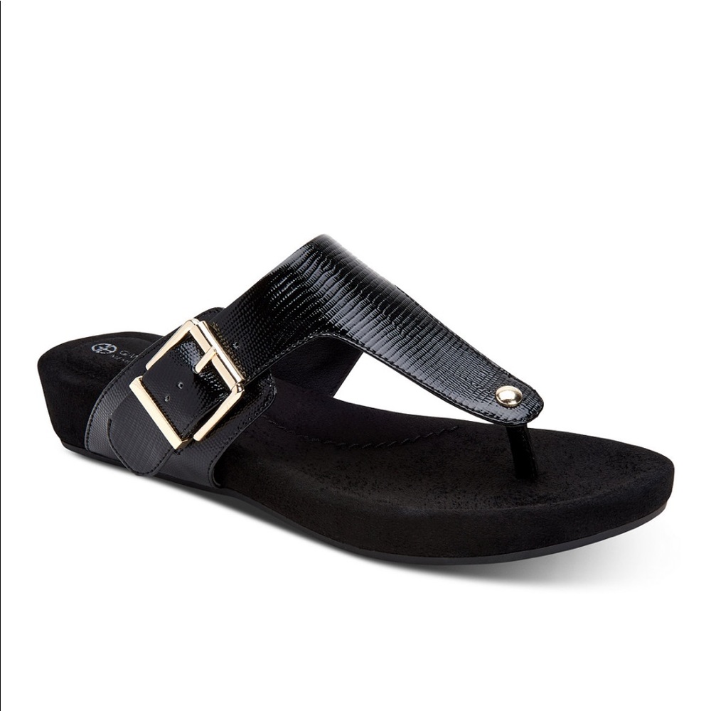 Giani Bernini Black Memory Foam Rivver Sandals